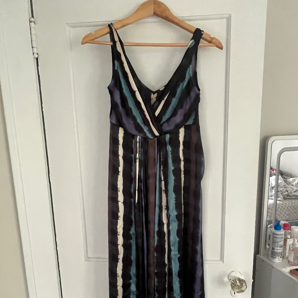 Per Una Dark Striped-Long Dress